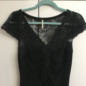 Free People black lace short sleeve dress